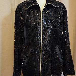 Ruby Rd. Black Sequin Jacket